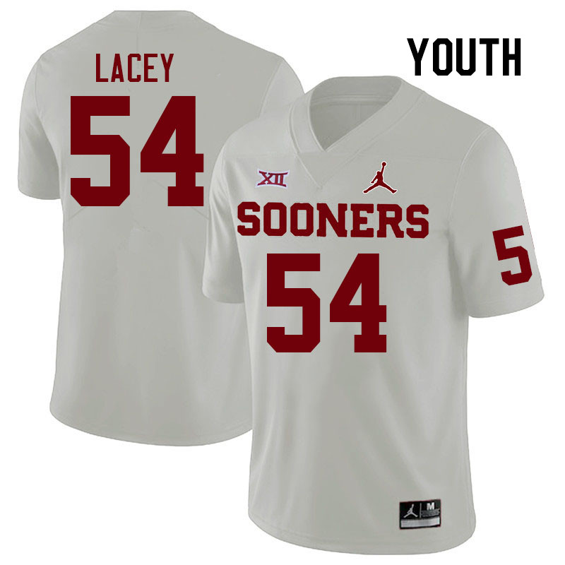 Youth #54 Jacob Lacey Oklahoma Sooners College Football Jerseys Stitched-White